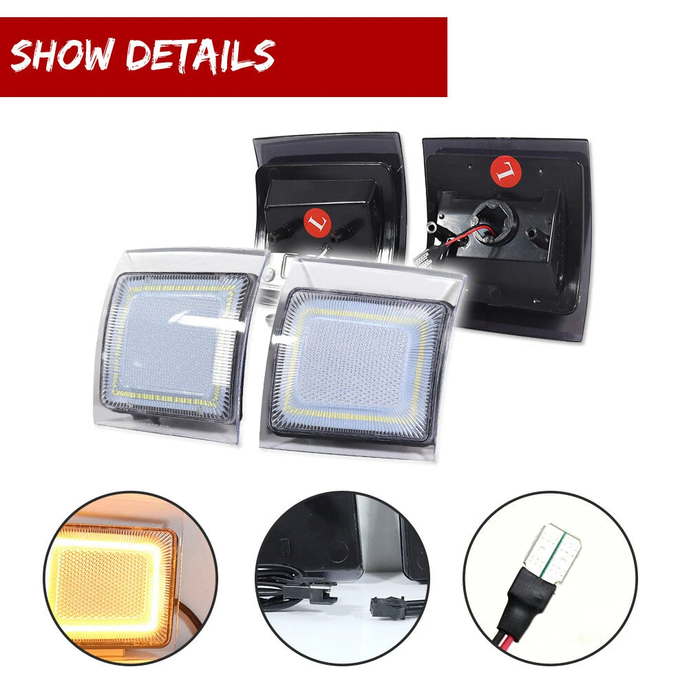 Clear Amber LED Front Side Marker Light for Chevy C/K 1500 2500 3500 (1994–1998)