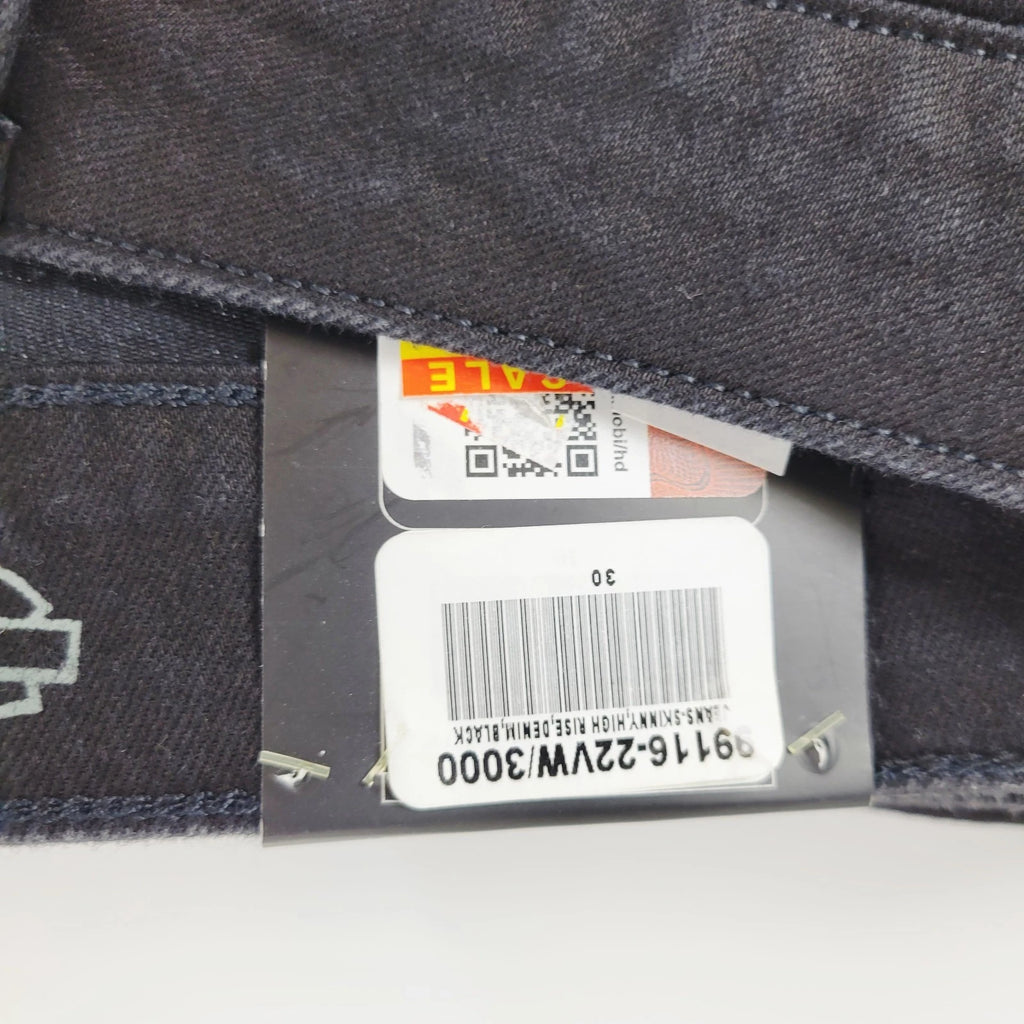 High Rise Skinny Jeans for Harley-Davidson (Women's, Size 30, Black Denim)