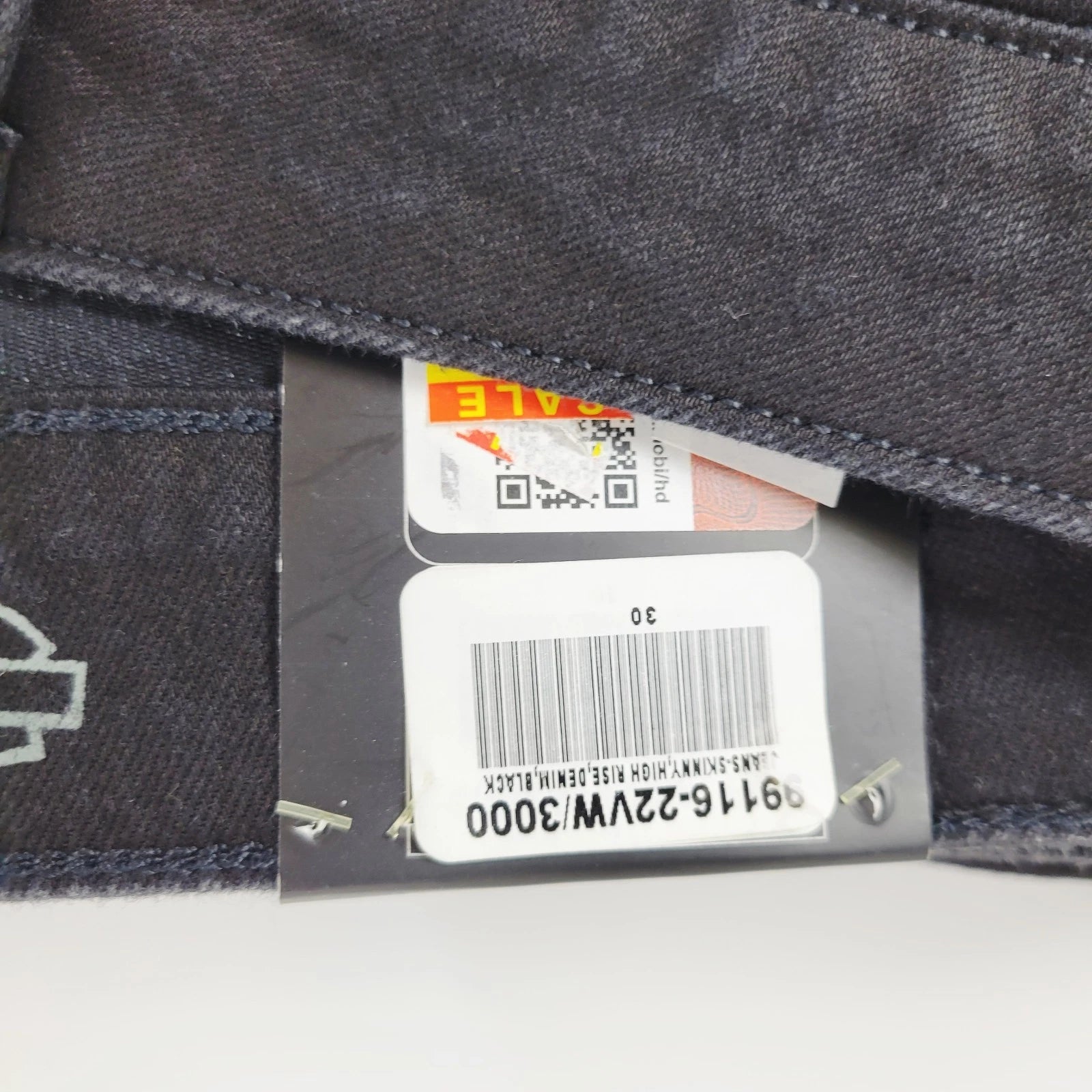 High Rise Skinny Jeans for Harley-Davidson (Women's, Size 30, Black Denim)