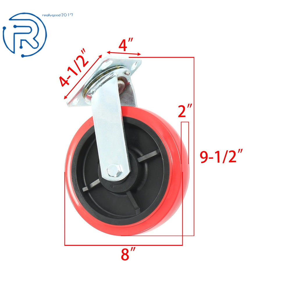8" Heavy Duty Swivel Caster for Industrial Use (1500 lbs Capacity)
