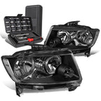 Pair of Black/Clear Signal Headlight Lamps for Grand Cherokee (2011–2013)