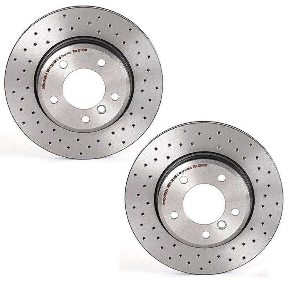 Set of 2 Brembo Xtra Front Drilled Brake Disc Rotors for BMW E36 E46 E85 (1992–2006)