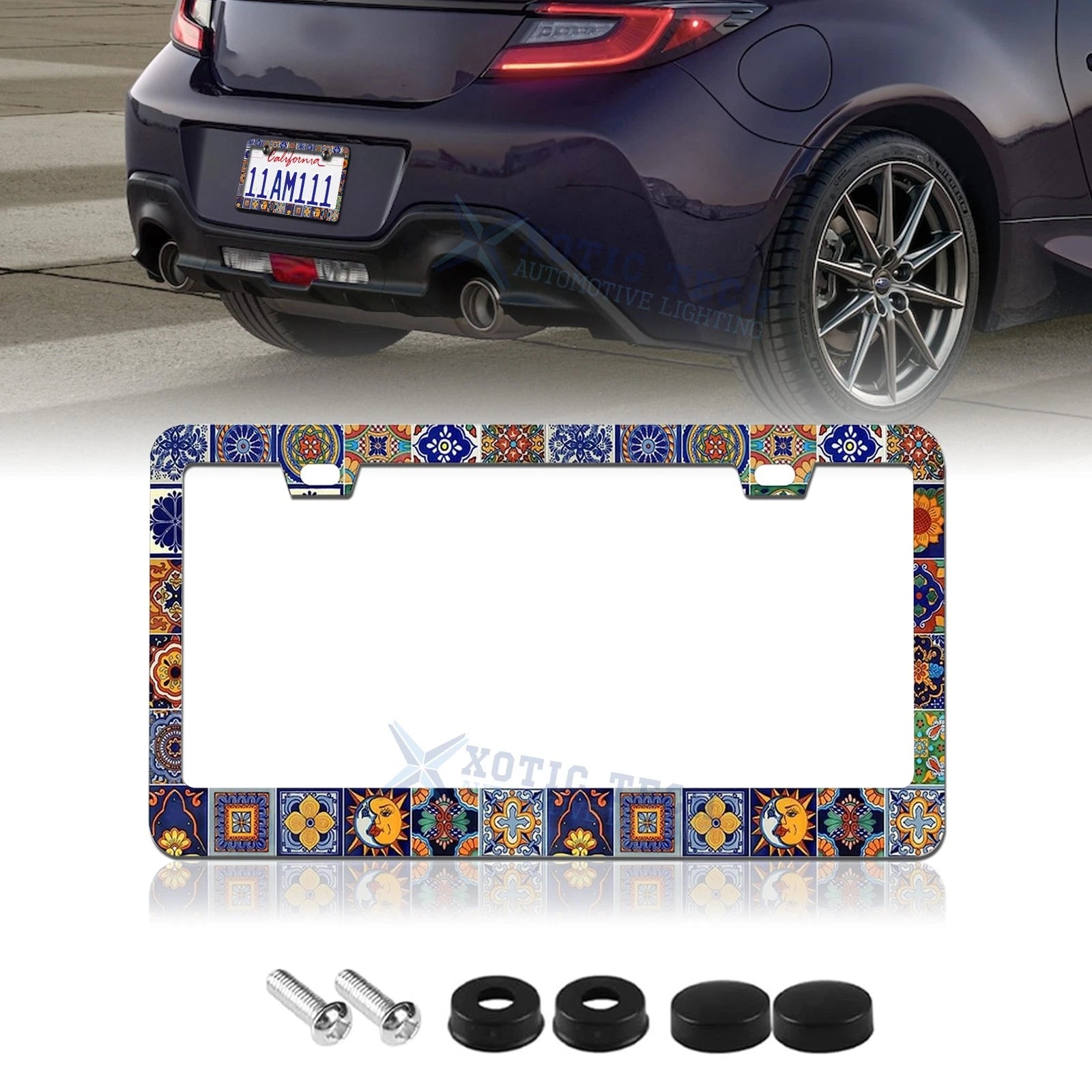 Mandala Boho Universal License Plate Frame for Stainless Steel (Weatherproof)