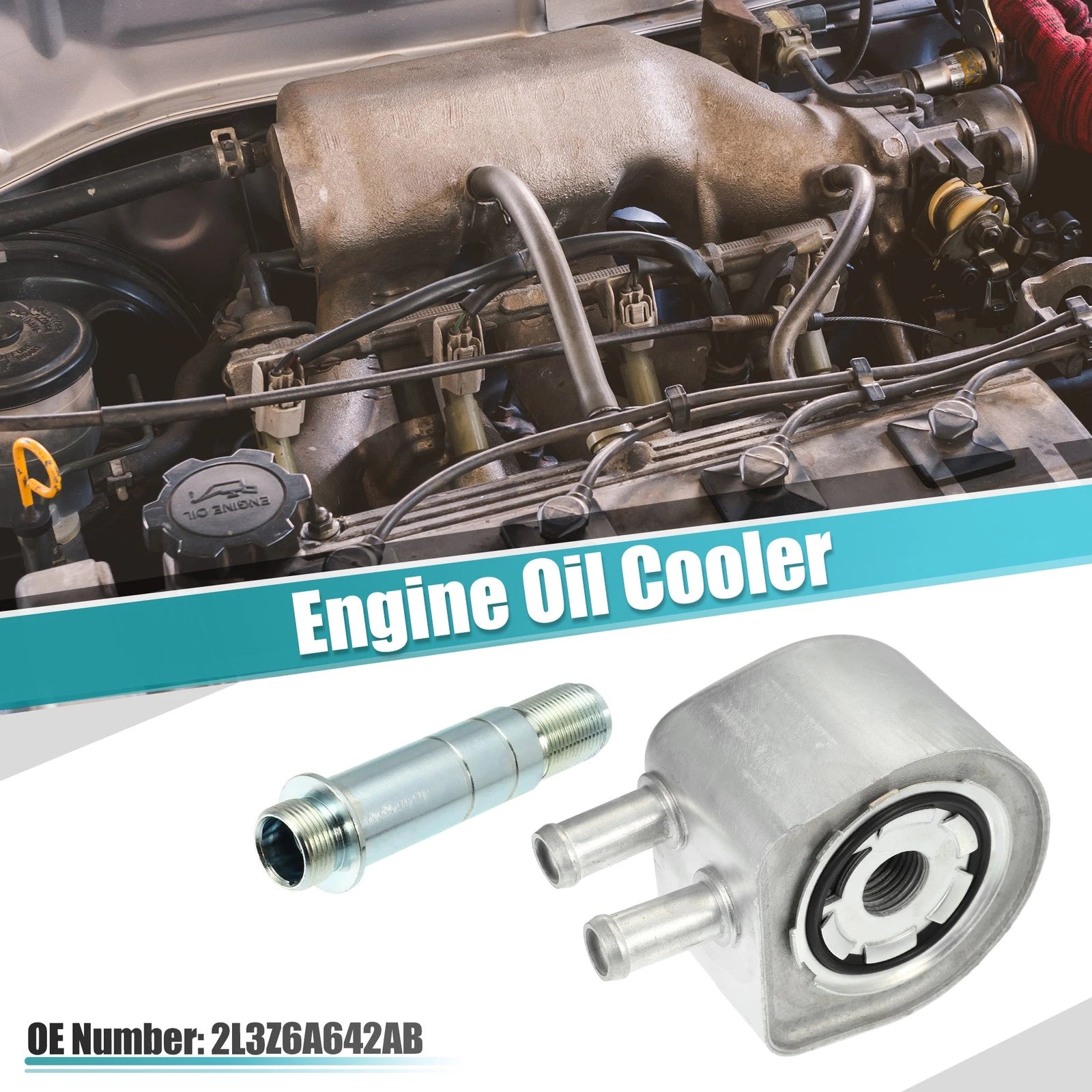 Engine Oil Cooler Housing with Fitting Assembly for Ford Lincoln (2002–2006)