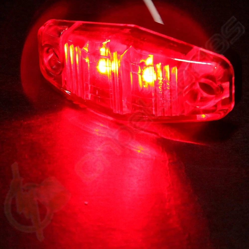 Set of 10 Mini LED Side Marker Lights - 3 Diode Amber & Red