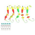 Set of 5 Float Fishing Rigs with Circle Hooks Sizes 6/0, 8/0, 10/0