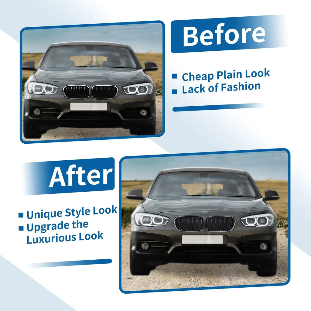 Front Upper Bumper Grille for BMW 1 Series F20 Chrome Silver Tone