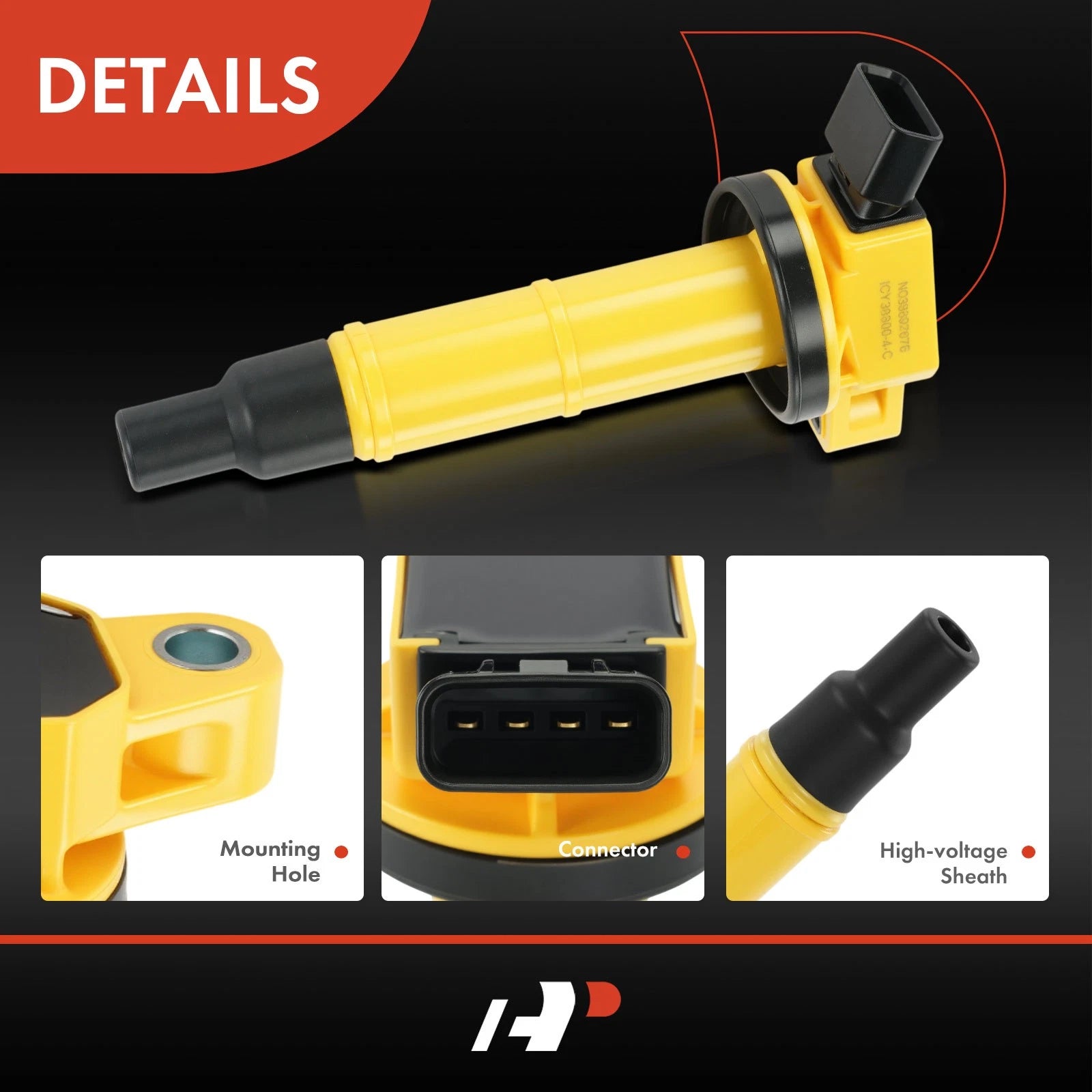 4x Yellow Ignition Coil for Toyota Camry, RAV4, Corolla, Matrix (2002–2011)
