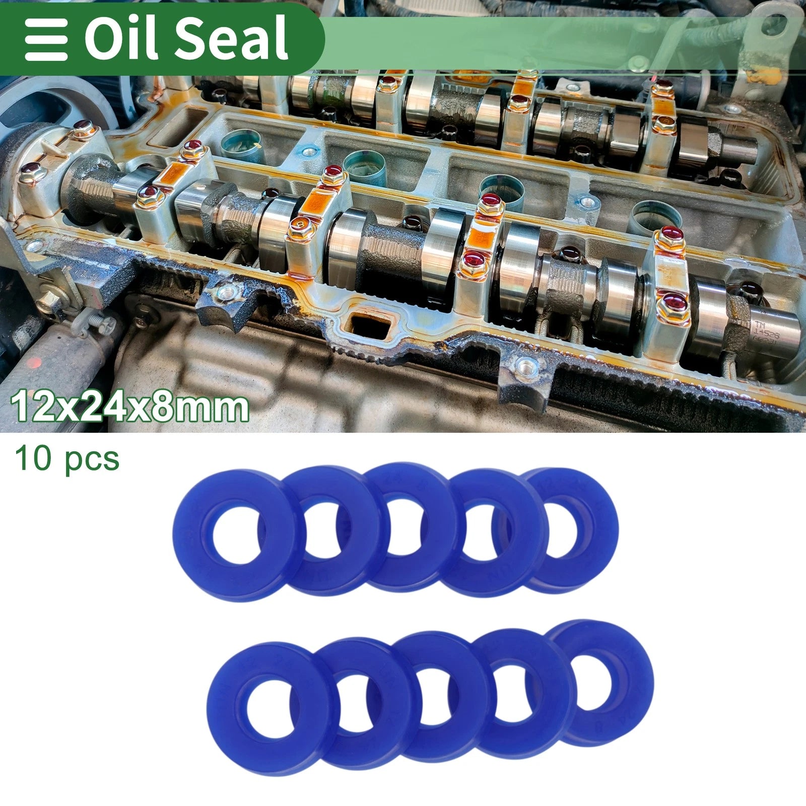 Set of 10 Oil Seal Rotary Shaft Seal 12x24x8mm High Pressure TPU