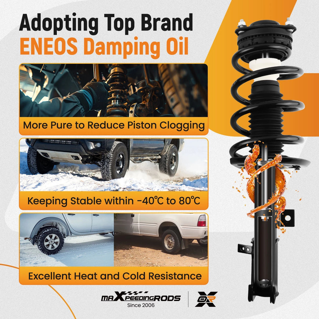 2X Front Quick Complete Strut-Coil Spring for Dodge Journey (2009–2018) 1333402L