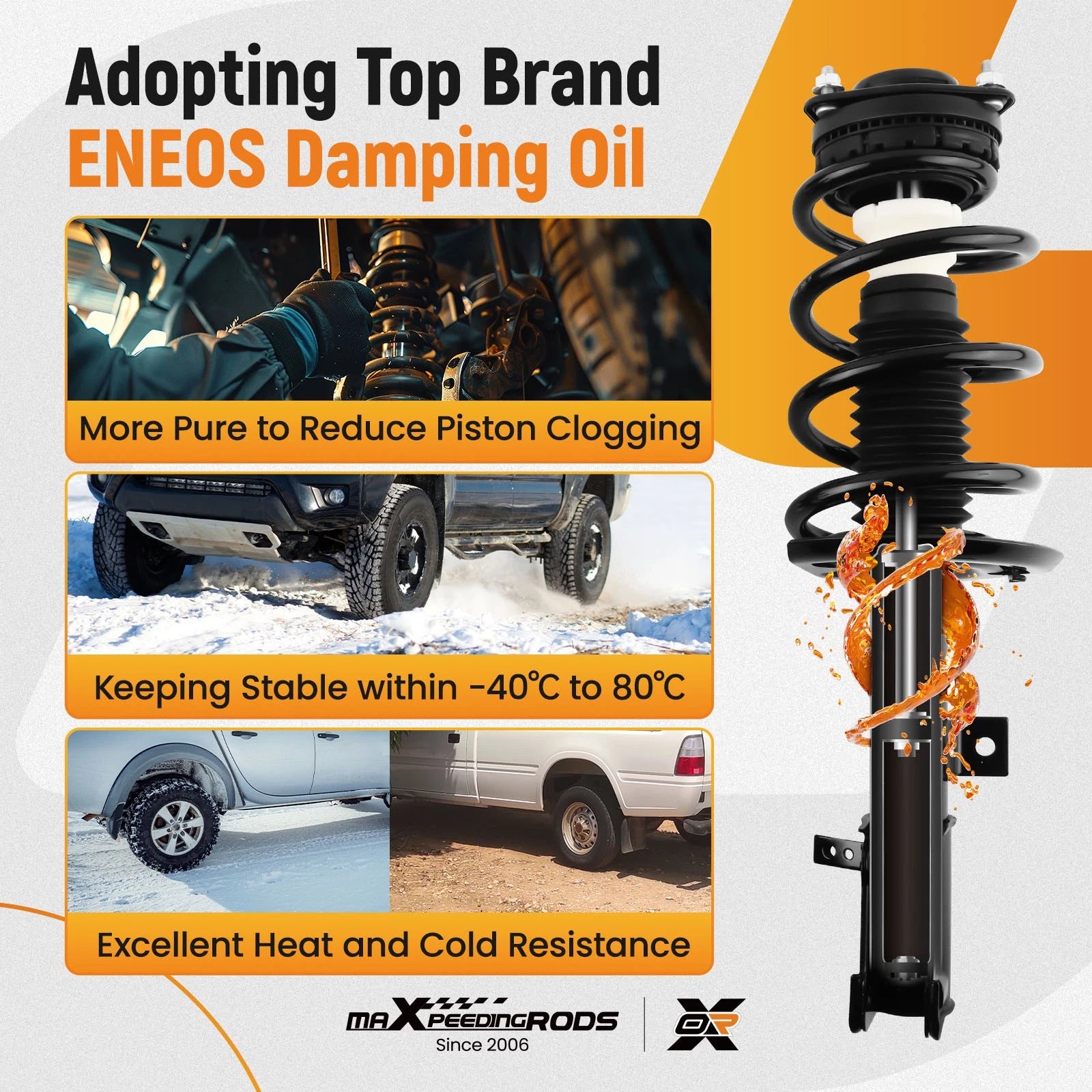 2X Front Quick Complete Strut-Coil Spring for Dodge Journey (2009–2018) 1333402L