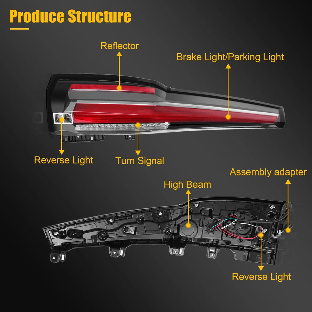 Pair LED Tail Lights Assembly for Chevrolet Tahoe (2015–2020)