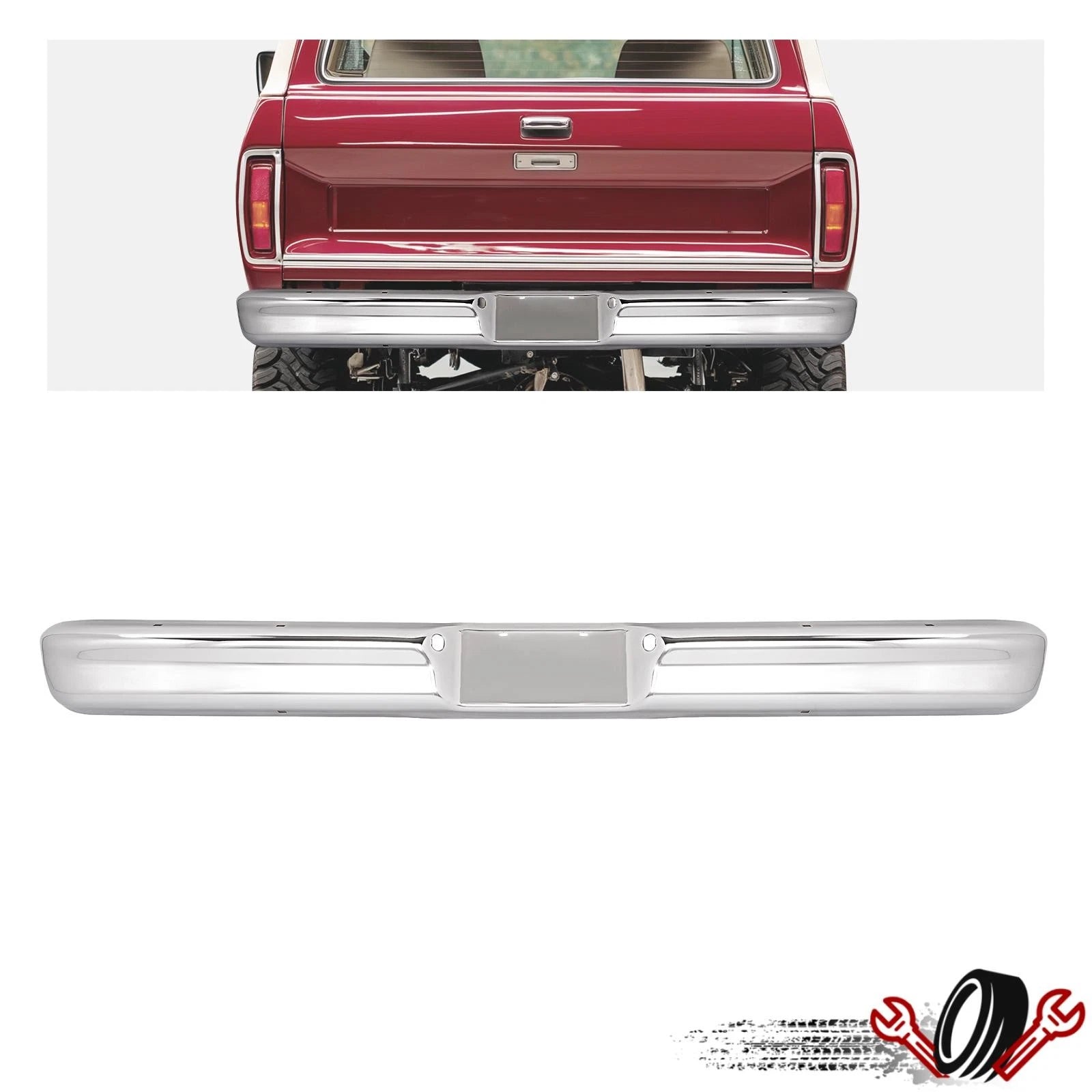 Rear Bumper Face Bar for Ford F100 F150 F250 Bronco (1973–1979)