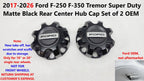 Set of 2 Matte Black Rear Center Caps for Ford F250 F350 Tremor (2017–2026)
