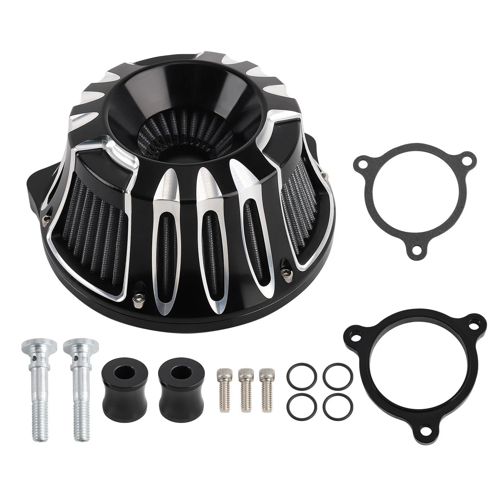 Turbine Air Filter for Harley Breakout FXBR FXBRS 107 114 (2018–Present) Black Aluminum