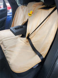 Seat Armour Tan Terry Cloth Rear Seat Cover w/Jeep Duck Logo - SAR143T