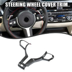 Steering Wheel Cover Trim Frame for BMW F20 F21 Carbon Fiber Pattern Black