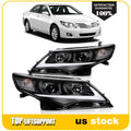 Pair Headlight Assembly for Toyota Camry (2012–2014) with LED DRL Black Housing