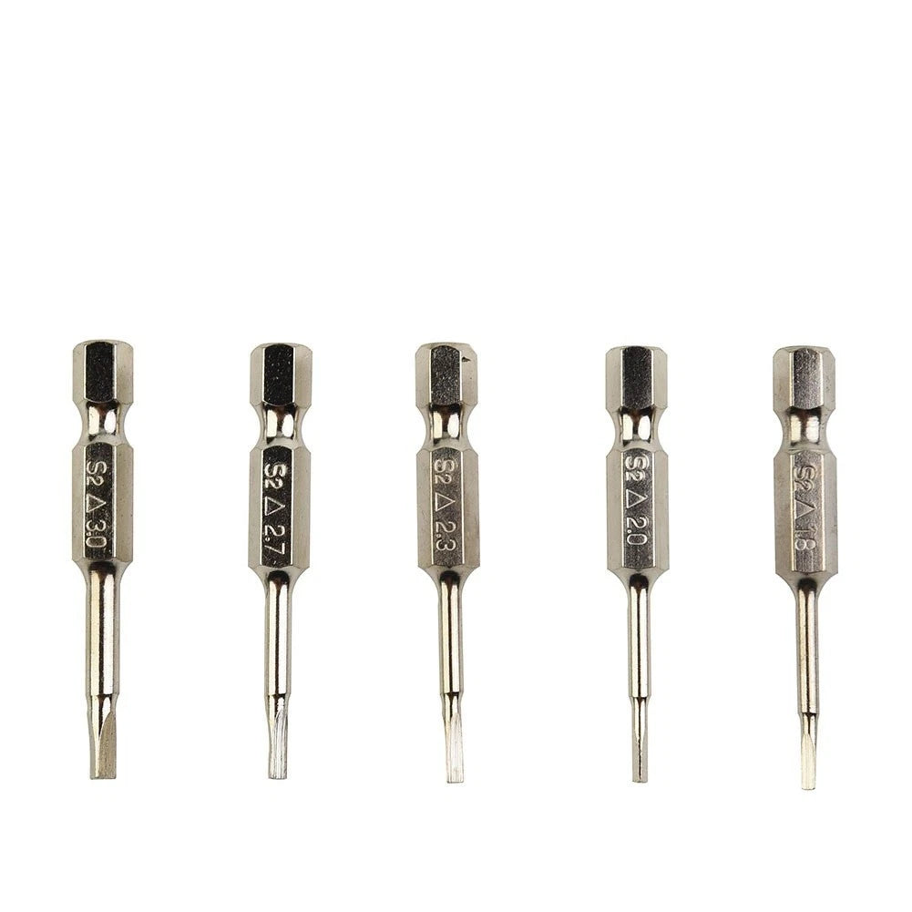 5 Pcs Magnetic Triangle Head Screwdriver Bits 1/4" Hex Shank 50mm