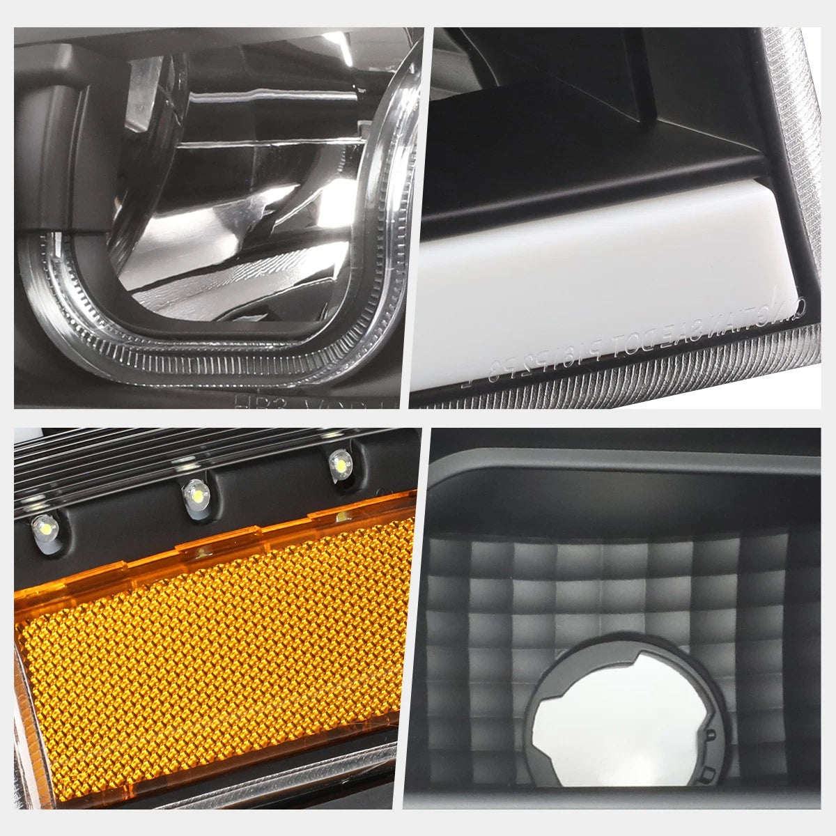 LED Projector Headlights for Chevy Silverado 1500 (2019–2024) Chrome/Clear