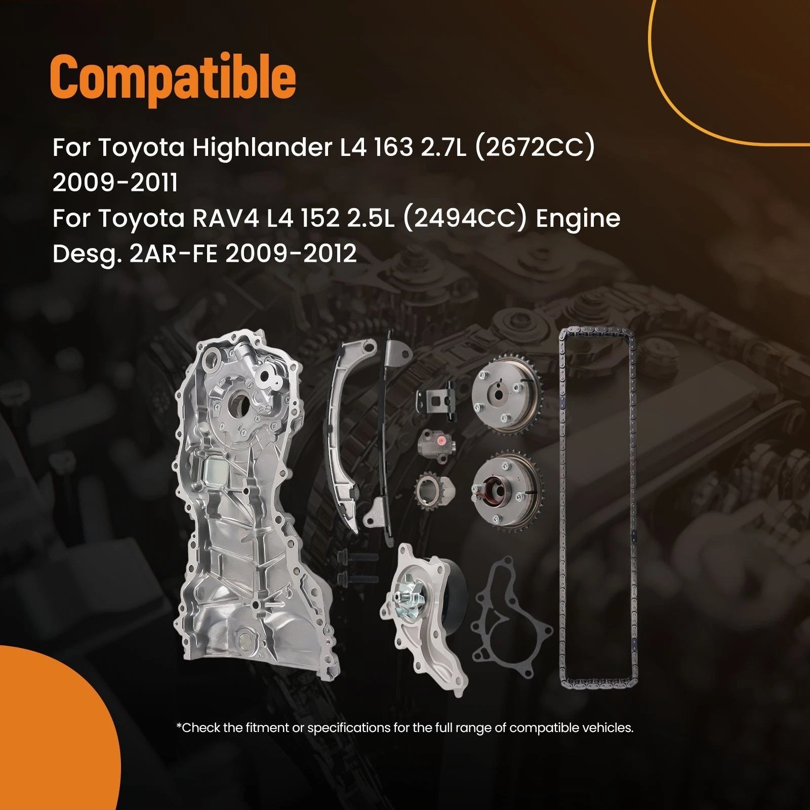 Engine Timing Chain Kit for Toyota Highlander 2.7L (2009–2011) 1704010