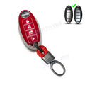 Red Soft TPU Full Seal Key Shell Case Protector Chain for Nissan Sentra Murano (2016–2020)