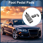 3X Automatic Foot Accelerator Pedal Covers for Audi A6L (2009–2012) Silver Tone