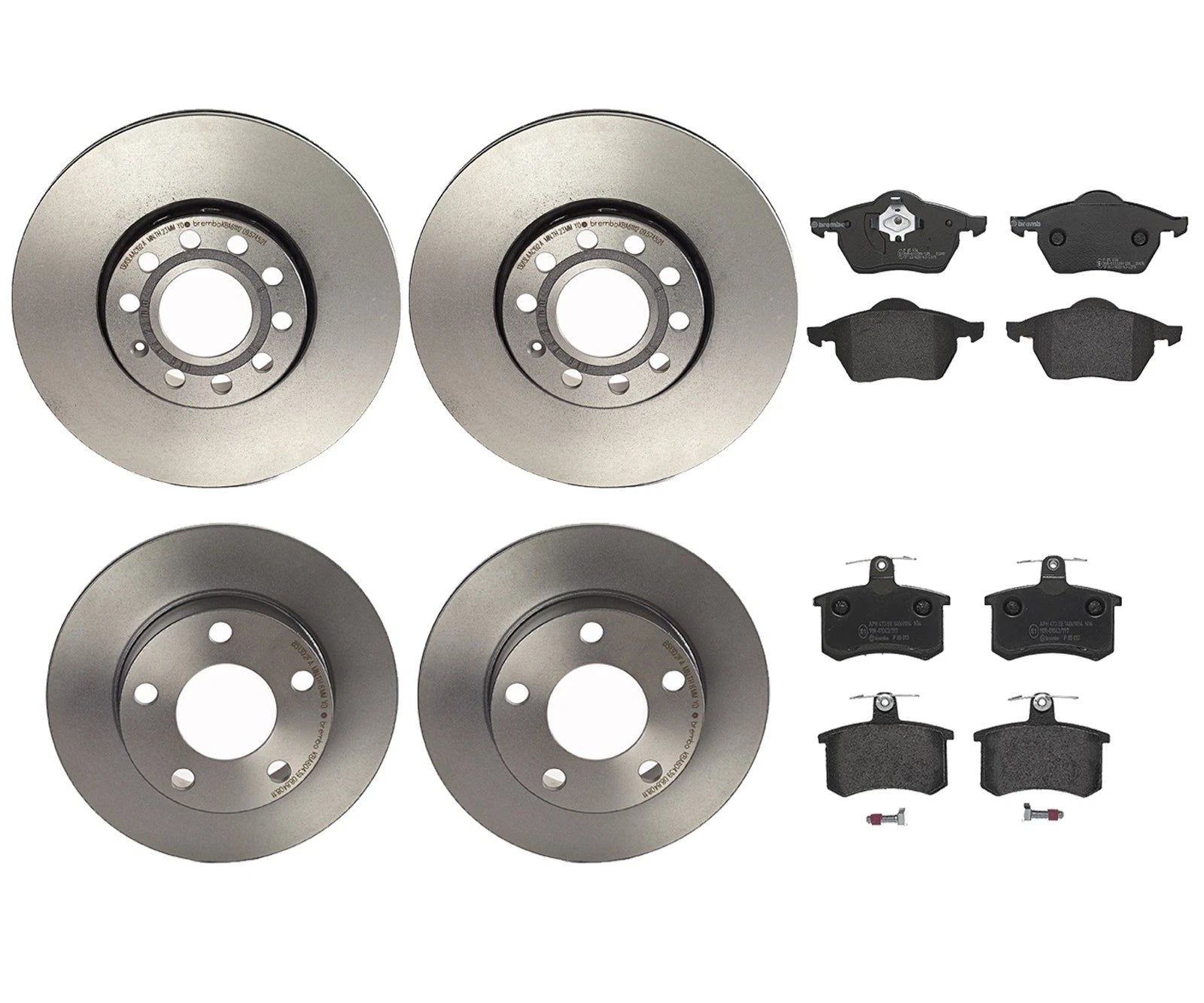 Brembo Brake Kit Disc Rotors Low-Met Pads for Audi A4 Quattro (1996–1999)