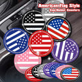 2.75" Flexible PVC Rhinestone Cup Coasters for Patriotic Decor (2-Pack)