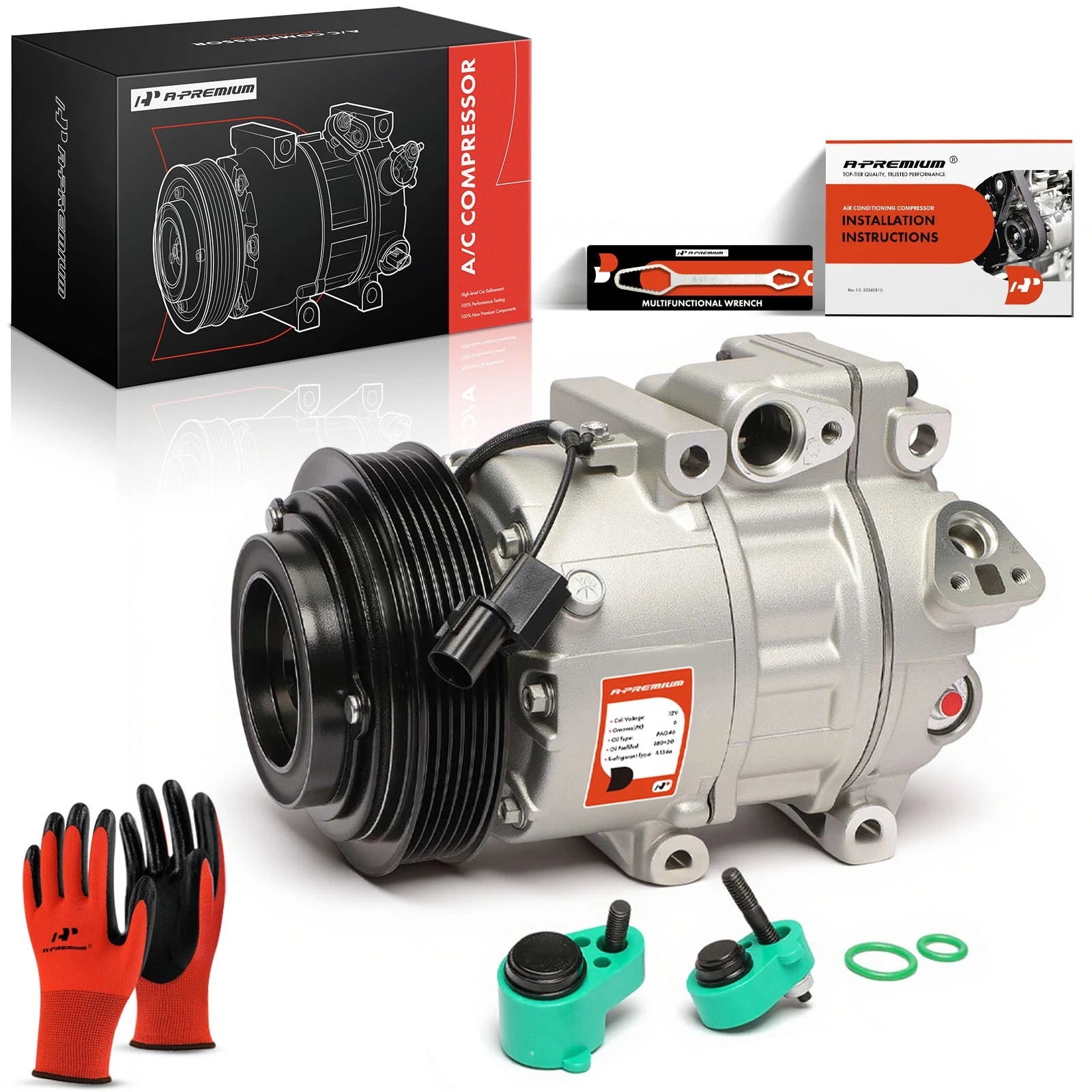 A/C Compressor with Clutch for Kia Optima (2008–2009) Hyundai Santa Fe (2008–2009)