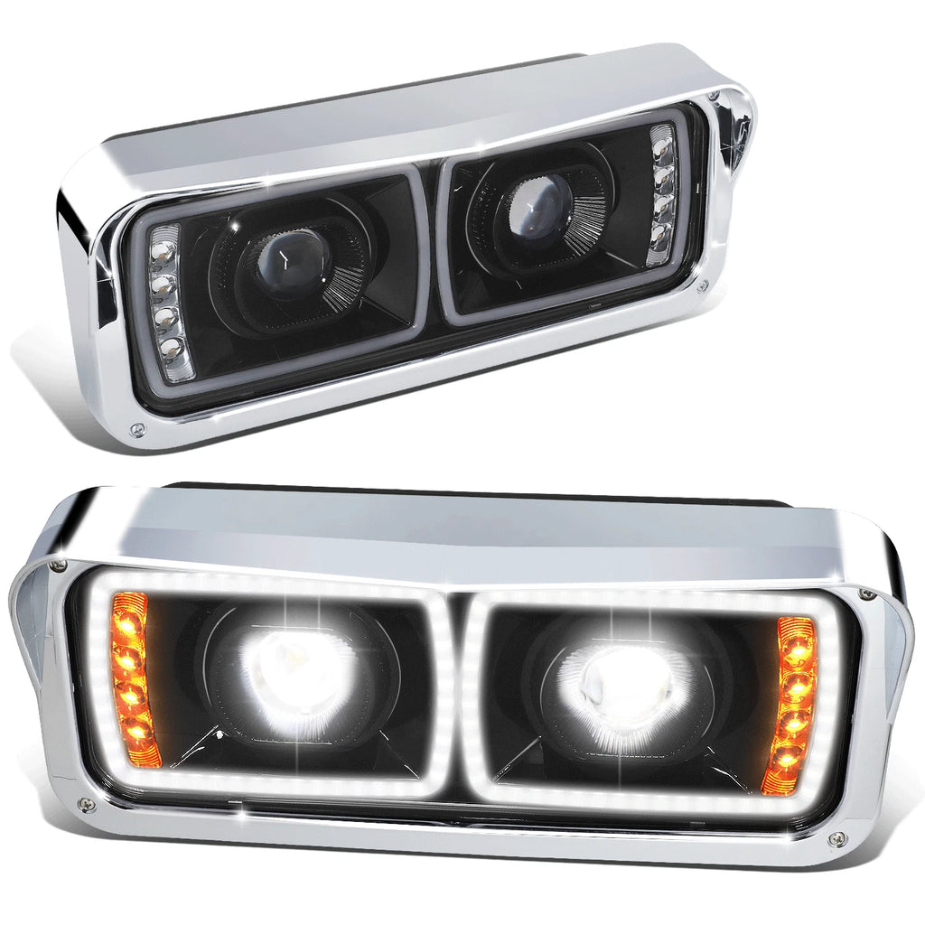 Full LED DRL Signal Projector Headlights for Freightliner Kenworth (1981–2019)
