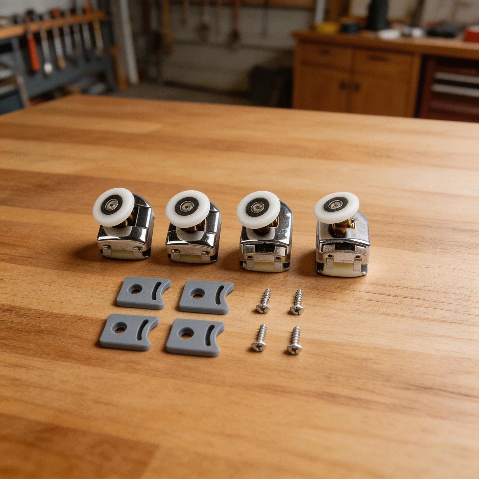 4X Zinc Alloy Shower Door Rollers for Home Tool (25mm Wheel)