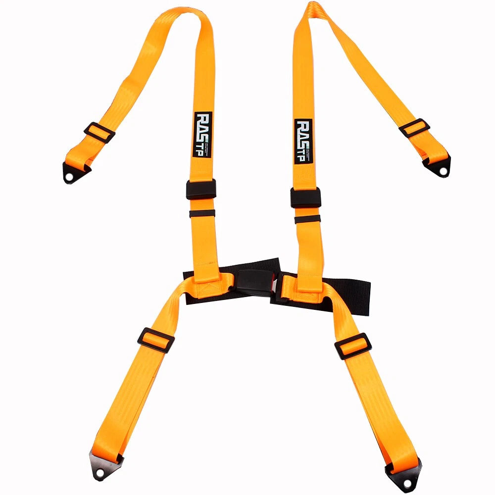 2X Orange 4 Point Racing Harness Straps for ATV UTV Go-Kart