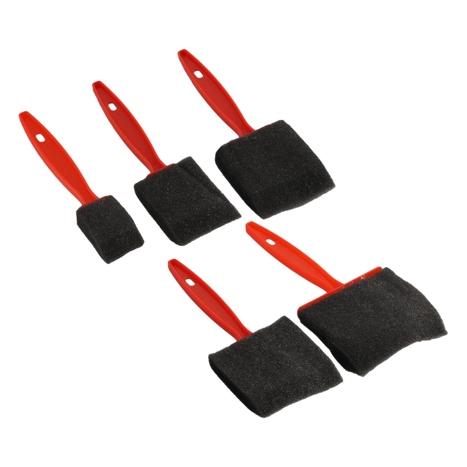 5 Piece Foam Brush Set for Crafting (2.5/4/5/6.3/7.5cm)