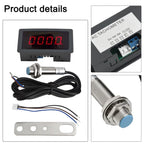 LED Tachometer with Hall Sensor for AC110230V (Accurate RPM Measurements)