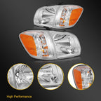 Chrome Housing Headlight Assembly for Toyota Tundra, Sequoia (2005–2007)