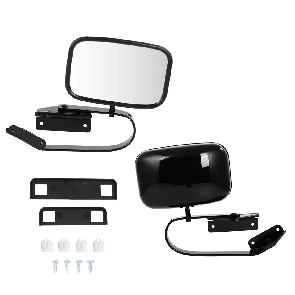Set of 2 Black Manual Side View Mirrors for Ford F-Series Pickup (1980–1996)