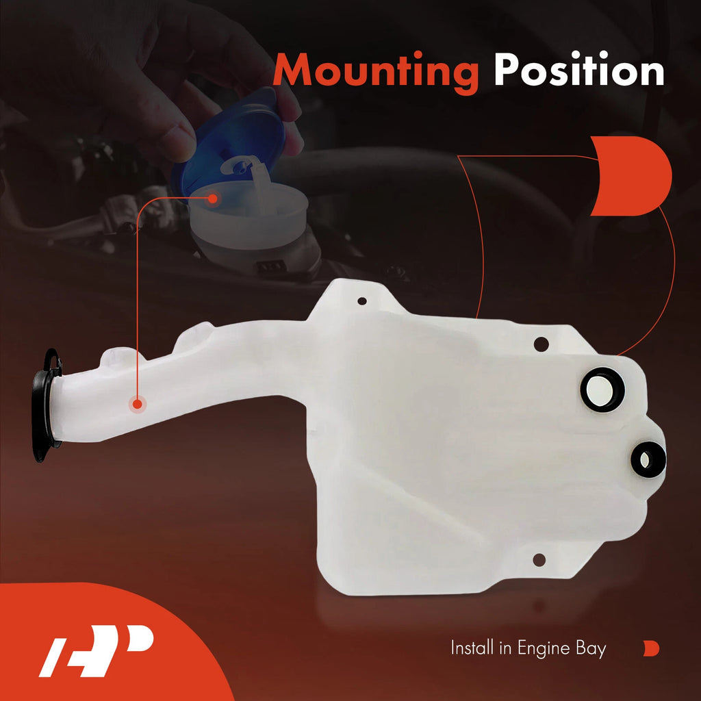 Windshield Washer Reservoir with Cap for Chevy Malibu (2004-2008)