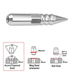 Set of 20 M12X1.5 Silver JDM Spiked Cap Hex Wheel Lug Nuts + Extension 20mm
