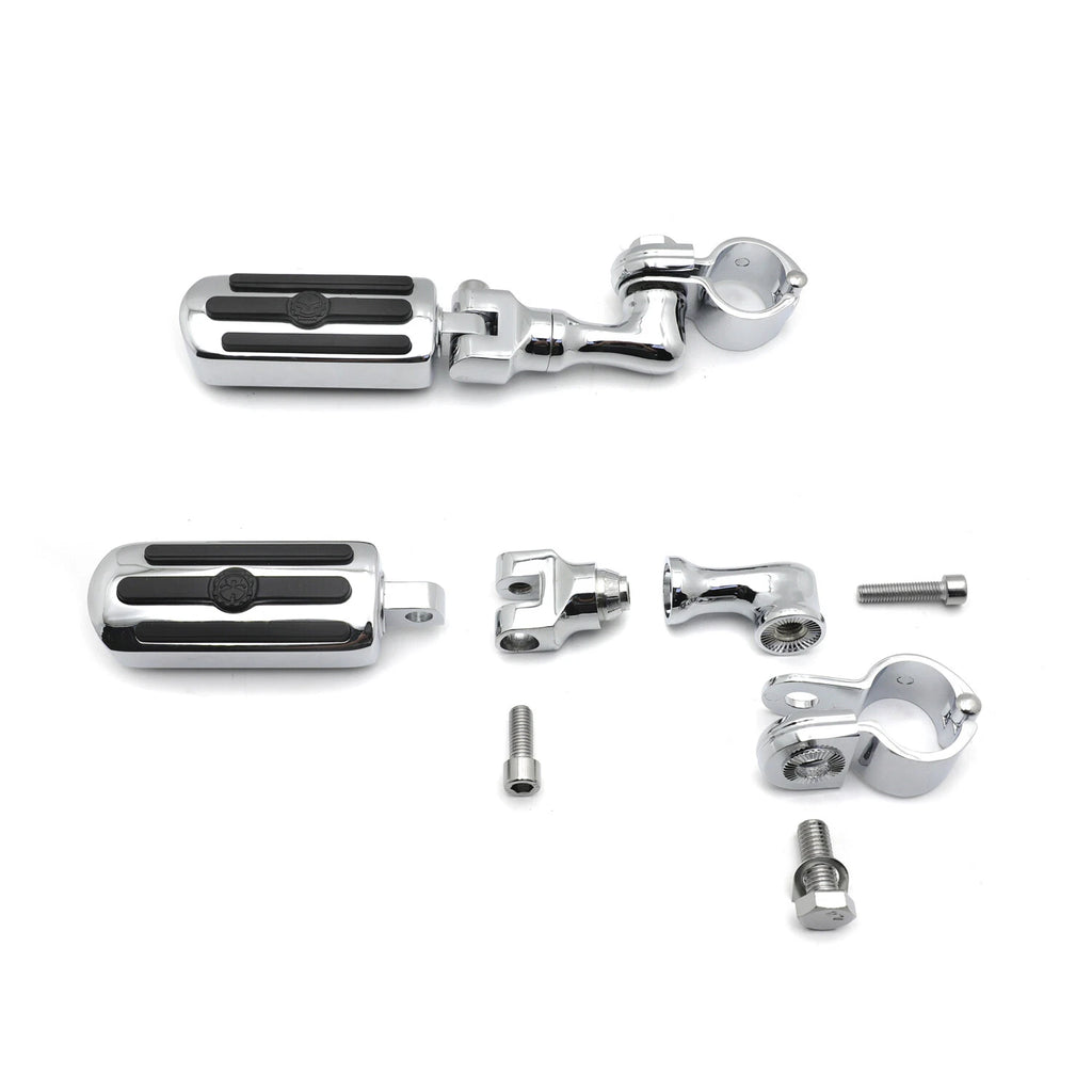 Chrome Streamliner Skull FootPeg Kit for Honda GL1800 VT750 (2001–2023)
