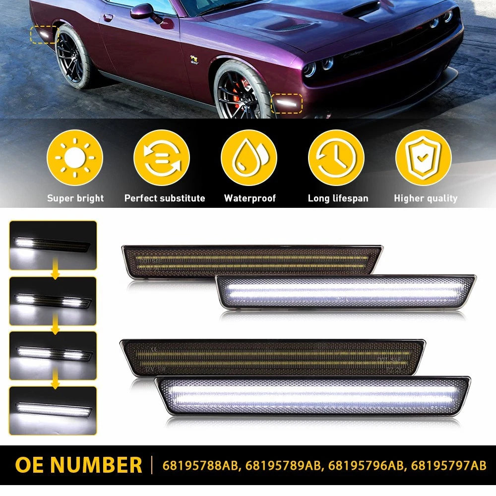 4X LED Side Marker Light Kit for Dodge Challenger (2015–2022)