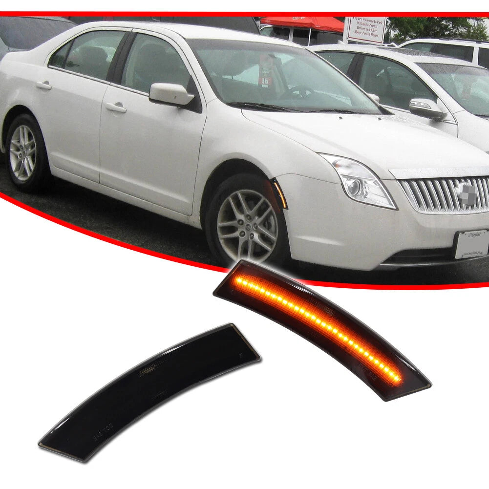 Smoked Amber LED Front Side Marker Lights for Mercury Milan (2010–2012)