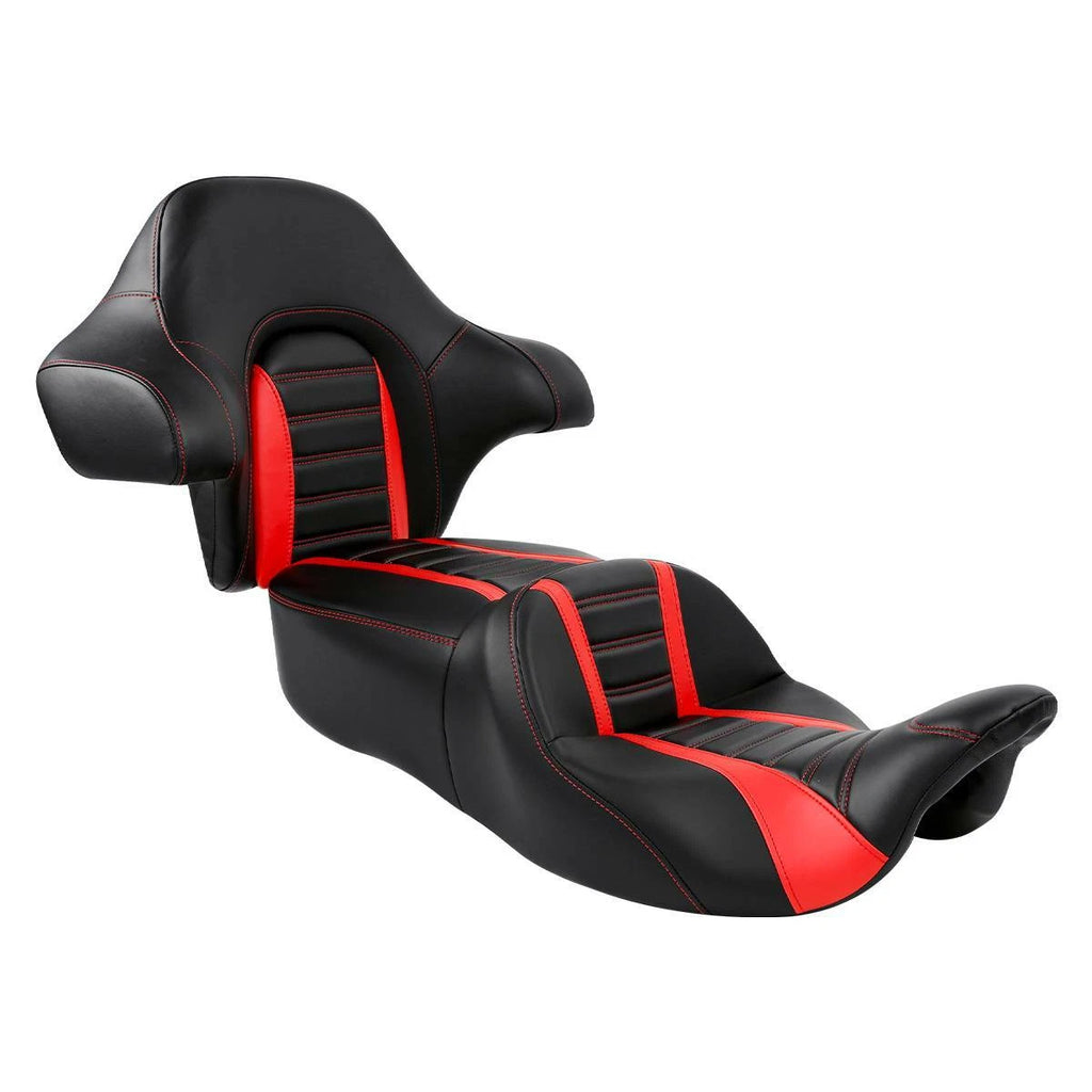 Seat Backrest Pad for Harley Touring Glide (2014–2023) - Black Red