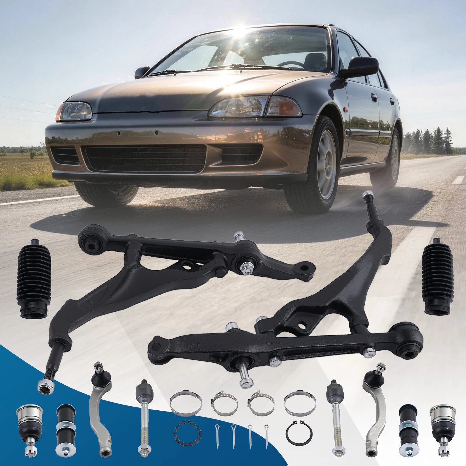 Set of 12 Front Lower Control Arms for Honda Civic/Del Sol (1992–1997)