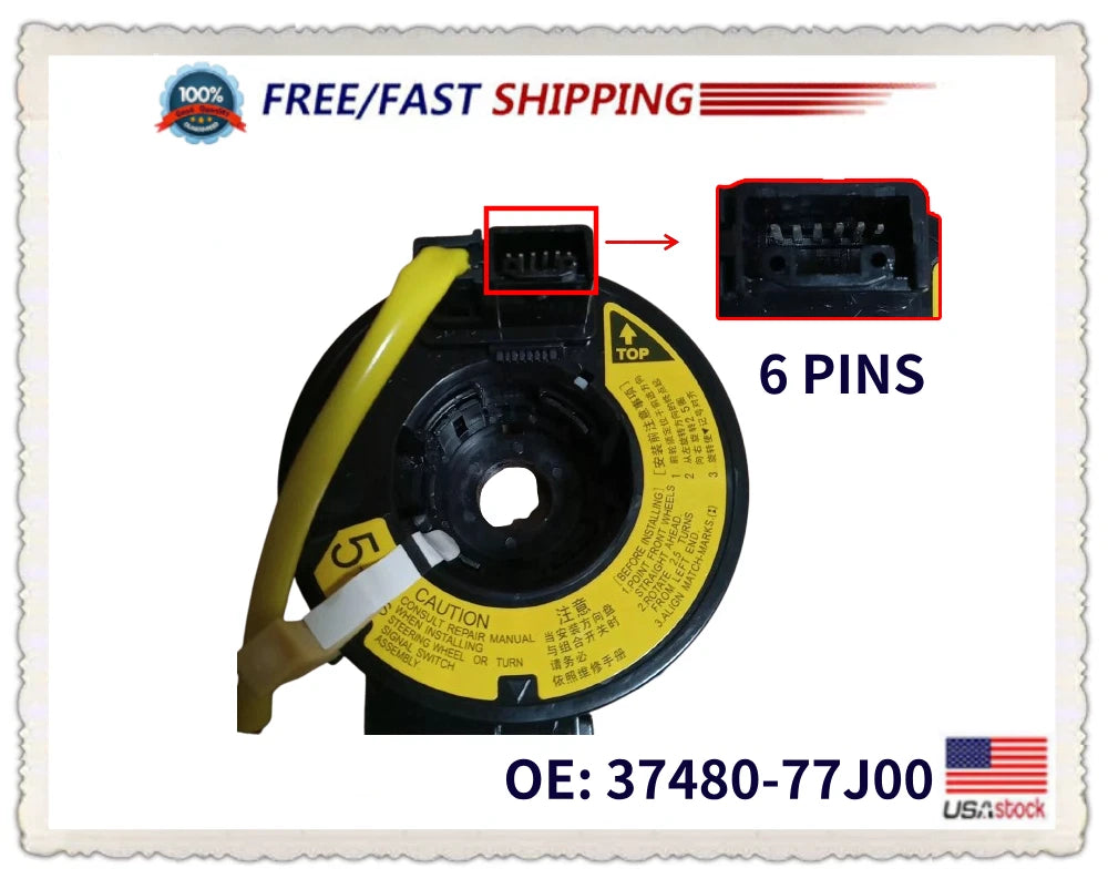 Clock Spring 37480-77J00 for Suzuki Swift SX4 Alto (2008–2017)