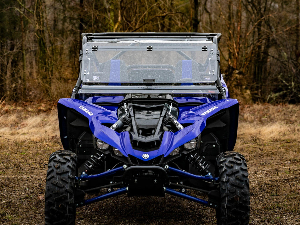 SuperATV Heavy Duty Scratch Resistant Flip Windshield for Yamaha YXZ (2019–2023)