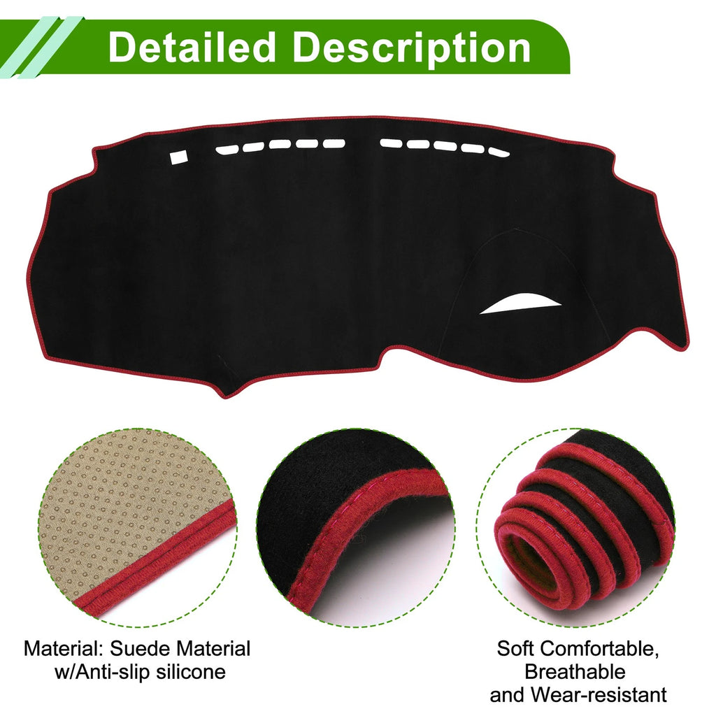 Dashboard Cover Mat for Honda Insight (2009–2014) Sun Protector Black Red