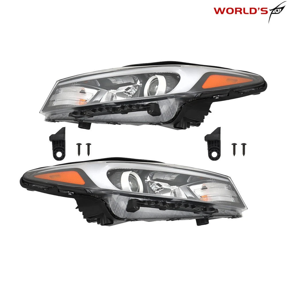 Set of 2 Halogen Headlights for Kia Forte Forte5 (2017–2018) Black