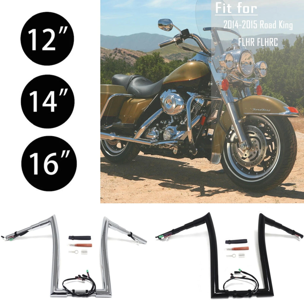 Prewired Handlebar for Road King FLHR FLHRC (2014–2015) 12" 14" 16" RISE