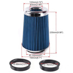 High Flow Air Intake Filter for Universal Clamp On (9" Tall, 3"-4" Inlet)